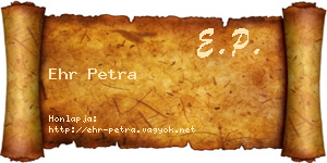 Ehr Petra névjegykártya